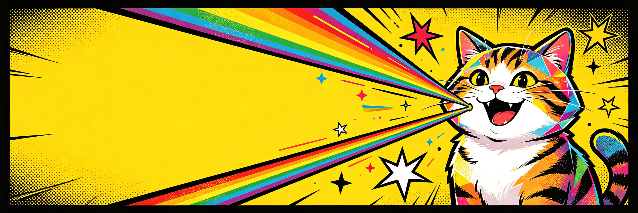 Prism Cat shooting a rainbow